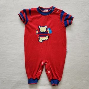 Vintage Healthtex School Bear Pantsuit 6-9 months